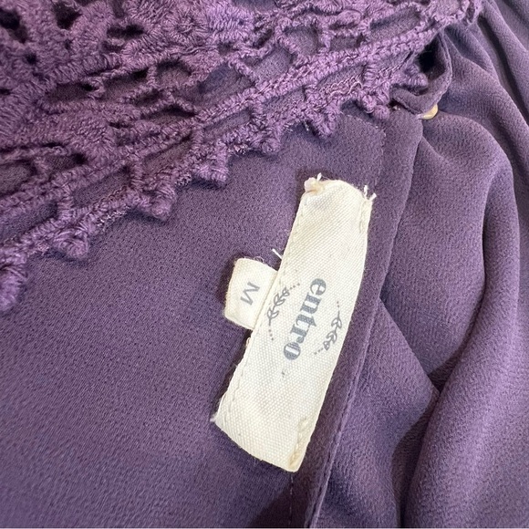 Entro Purple Lace Embriodered Sleeveless Tunic Top or Dress (M) EUC - Picture 6 of 6